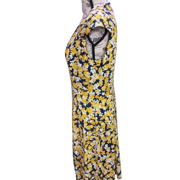 London Times Yellow Flutter Sleeve Midi Dress - Picture 3 of 6